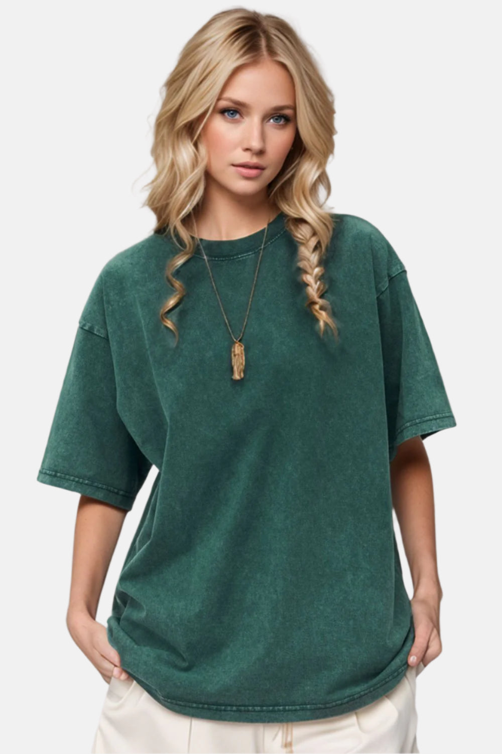 Washed 1/2 Sleeve T-Shirt