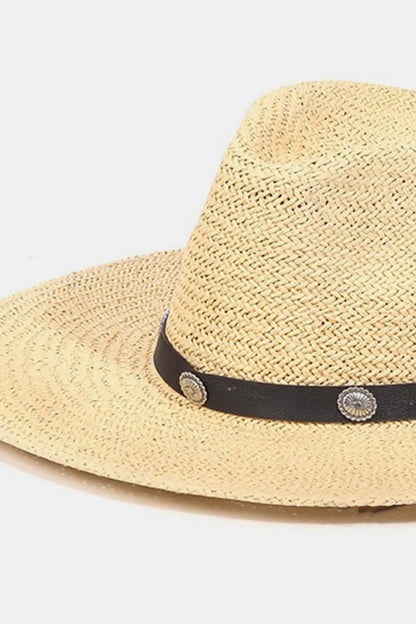 Ivory Belt Strap Straw Hat