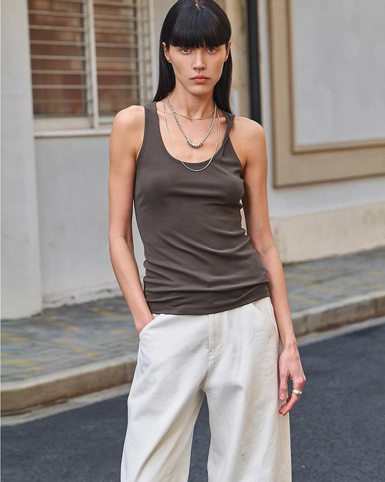 'Early Summer Jet Lag' Casual Tight-Fitting Multi-Collar Camisole