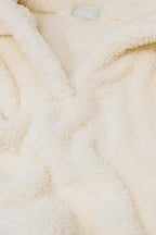 Ecru Fluffy V-Neck Sweater