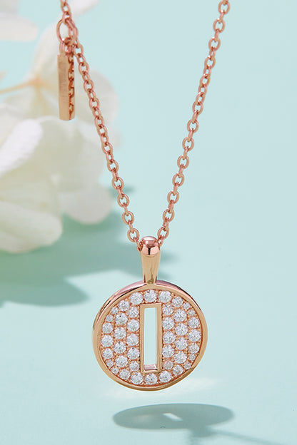 Letters A to J Pendant Necklace with Moissanites