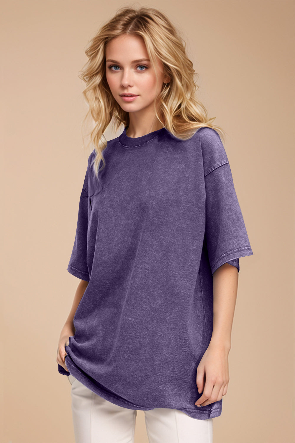 Washed 1/2 Sleeve T-Shirt