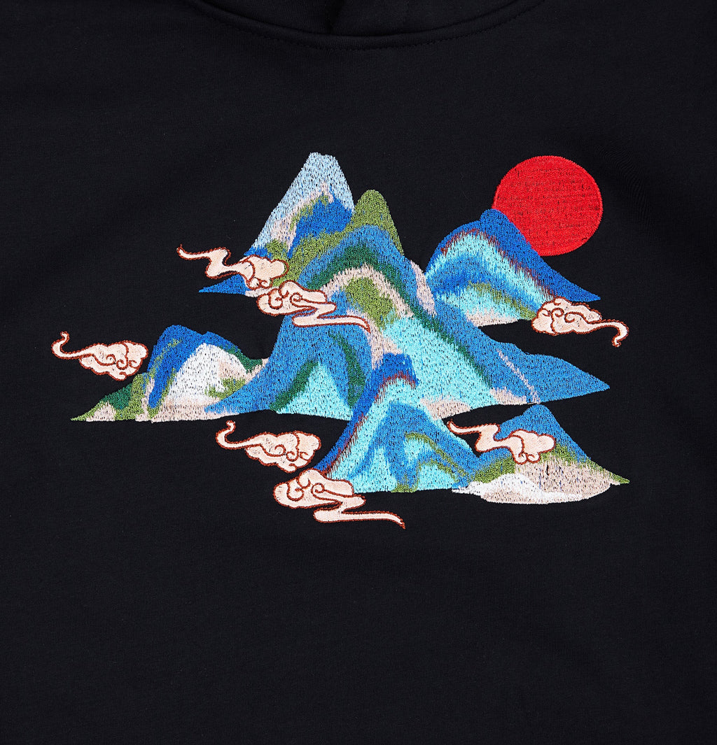 Mountains Embroidery Hoodie | KH9232