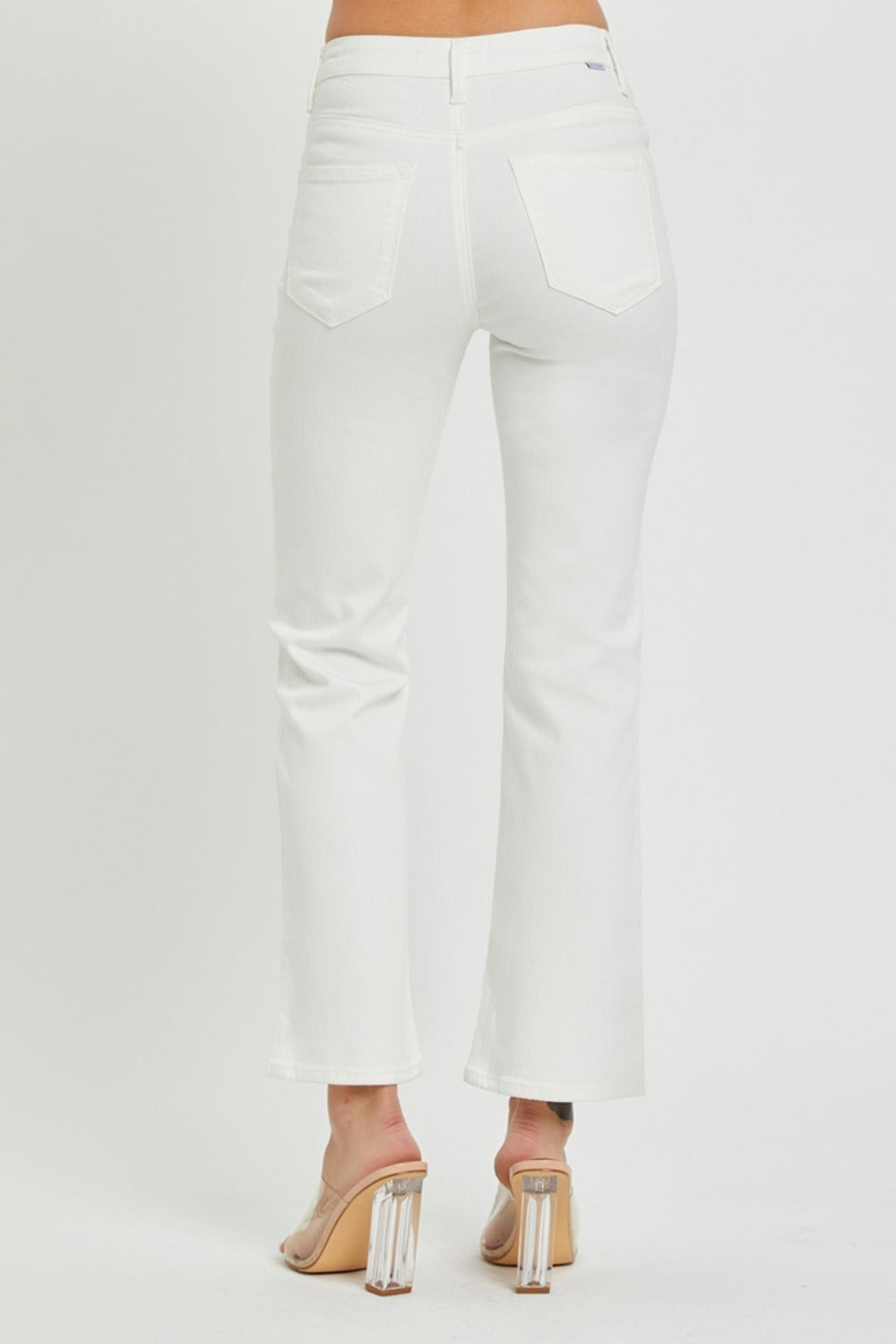 White Mid Rise Bootcut Jeans