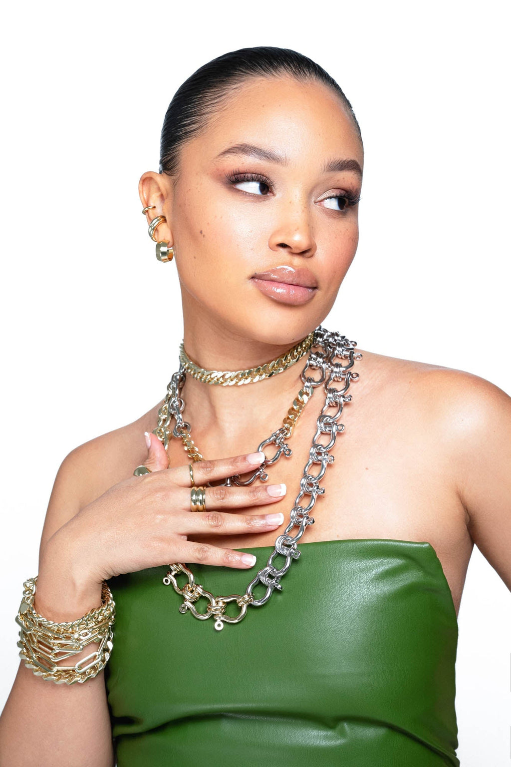 Two-Toned XL HARRISON Necklace by Eklexic