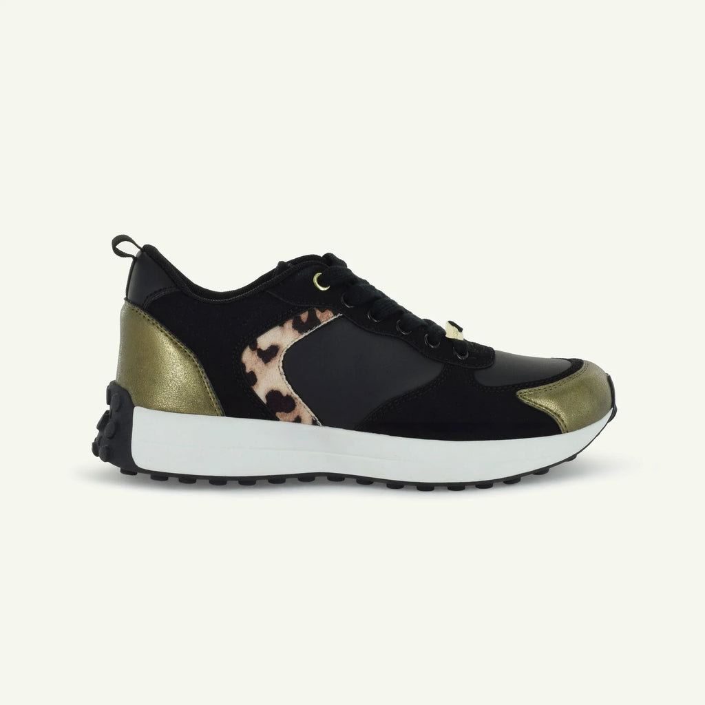 Bastille Retro Runner | Black & Animal Print