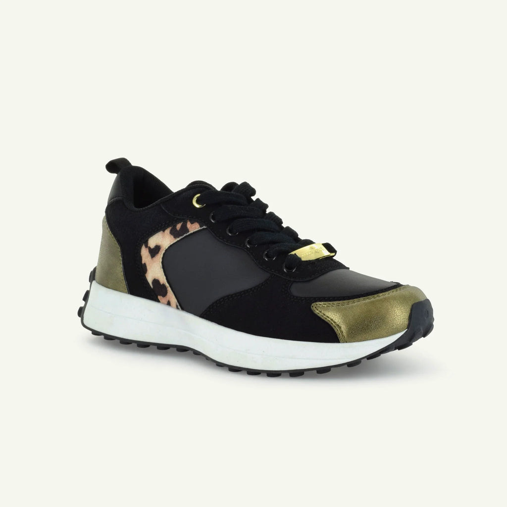 Bastille Retro Runner | Black & Animal Print