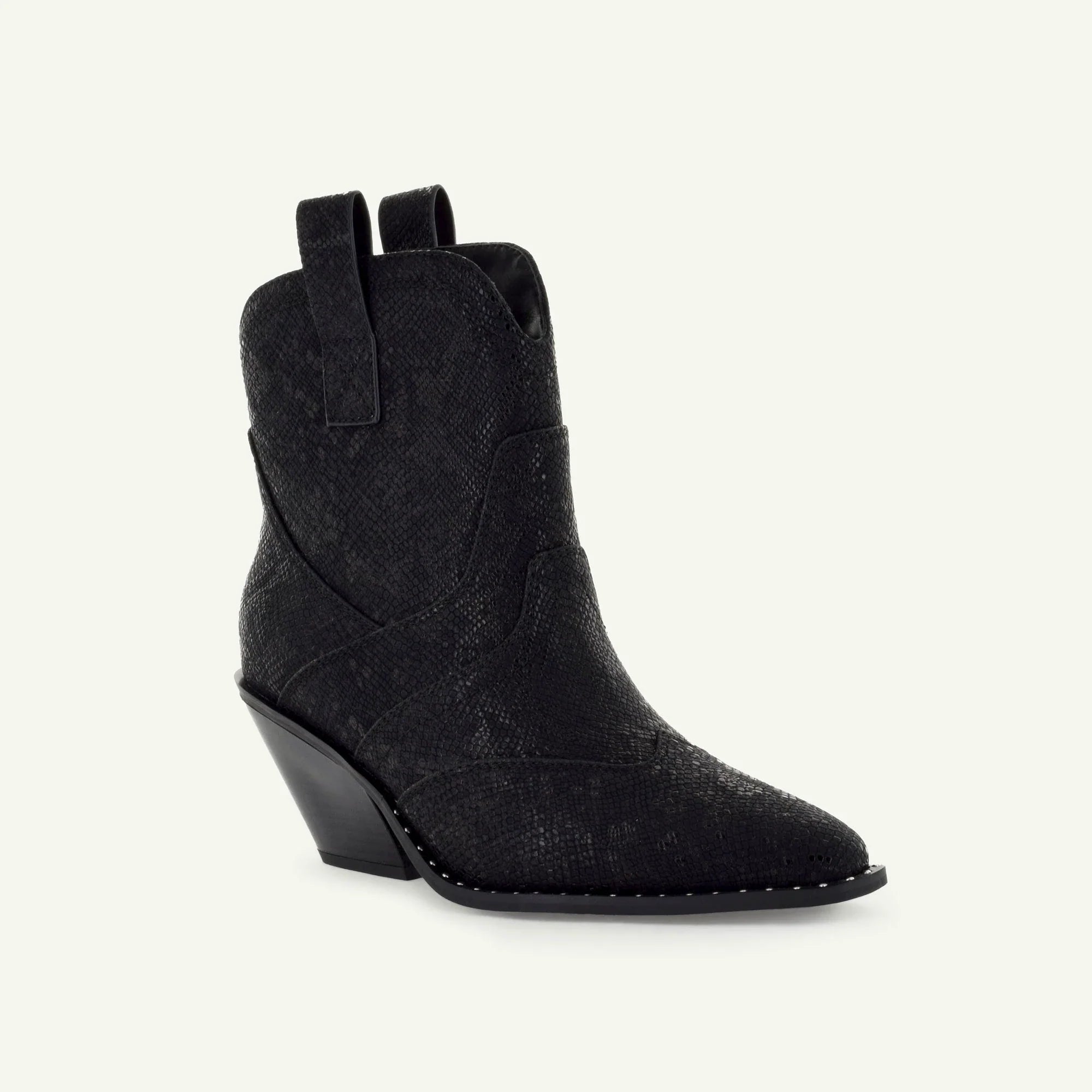 ISABEL Western Bootie | Black Snake