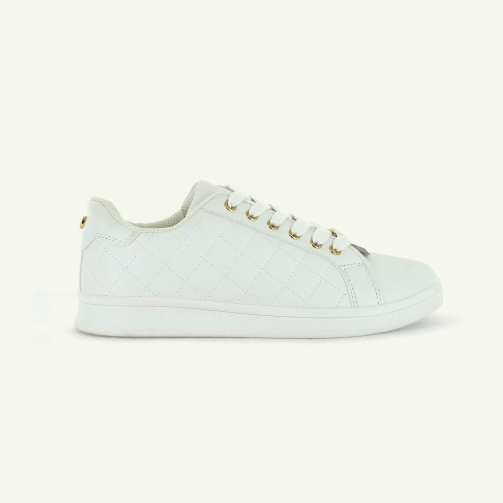 Voltaire Quilted Court Shoe White