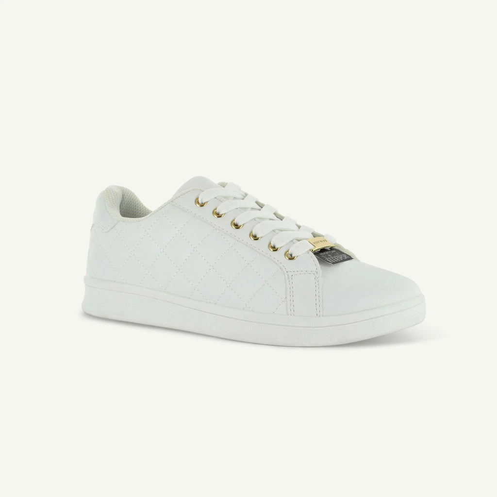 Voltaire Quilted Court Shoe White