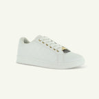Voltaire Quilted Court Shoe White