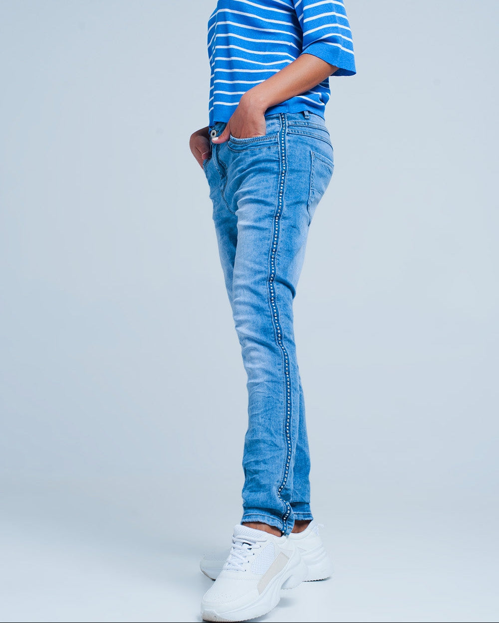 Embellished Side Boyfriend Jeans