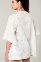 Embellished White Mini Dress with Embroidery Detailing