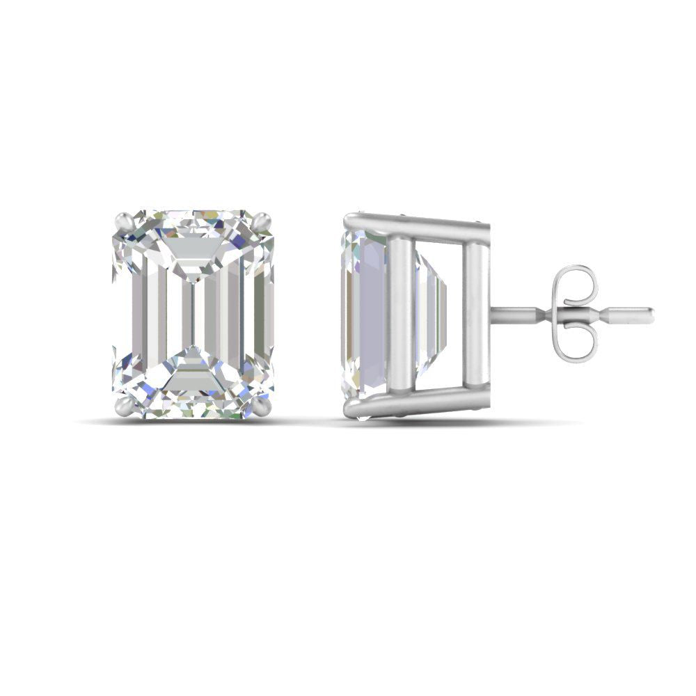 Emerald Cut Diamond Stud Earrings