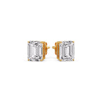 Emerald Cut Diamond Stud Earrings