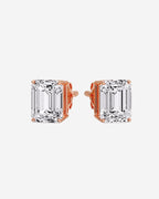 Emerald Cut Diamond Stud Earrings
