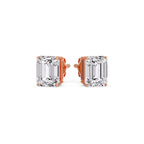 Emerald Cut Diamond Stud Earrings