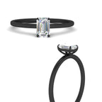 Emerald Cut Thin Classic Solitaire Ring