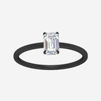 Emerald Cut Thin Classic Solitaire Ring