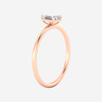 Emerald Cut Thin Classic Solitaire Ring