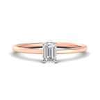 Emerald Cut Thin Classic Solitaire Ring