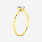Emerald Cut Thin Classic Solitaire Ring
