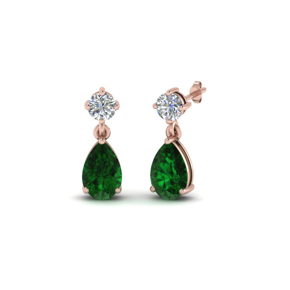 Gemstone Pear Drop Stud Earring