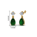 Gemstone Pear Drop Stud Earring