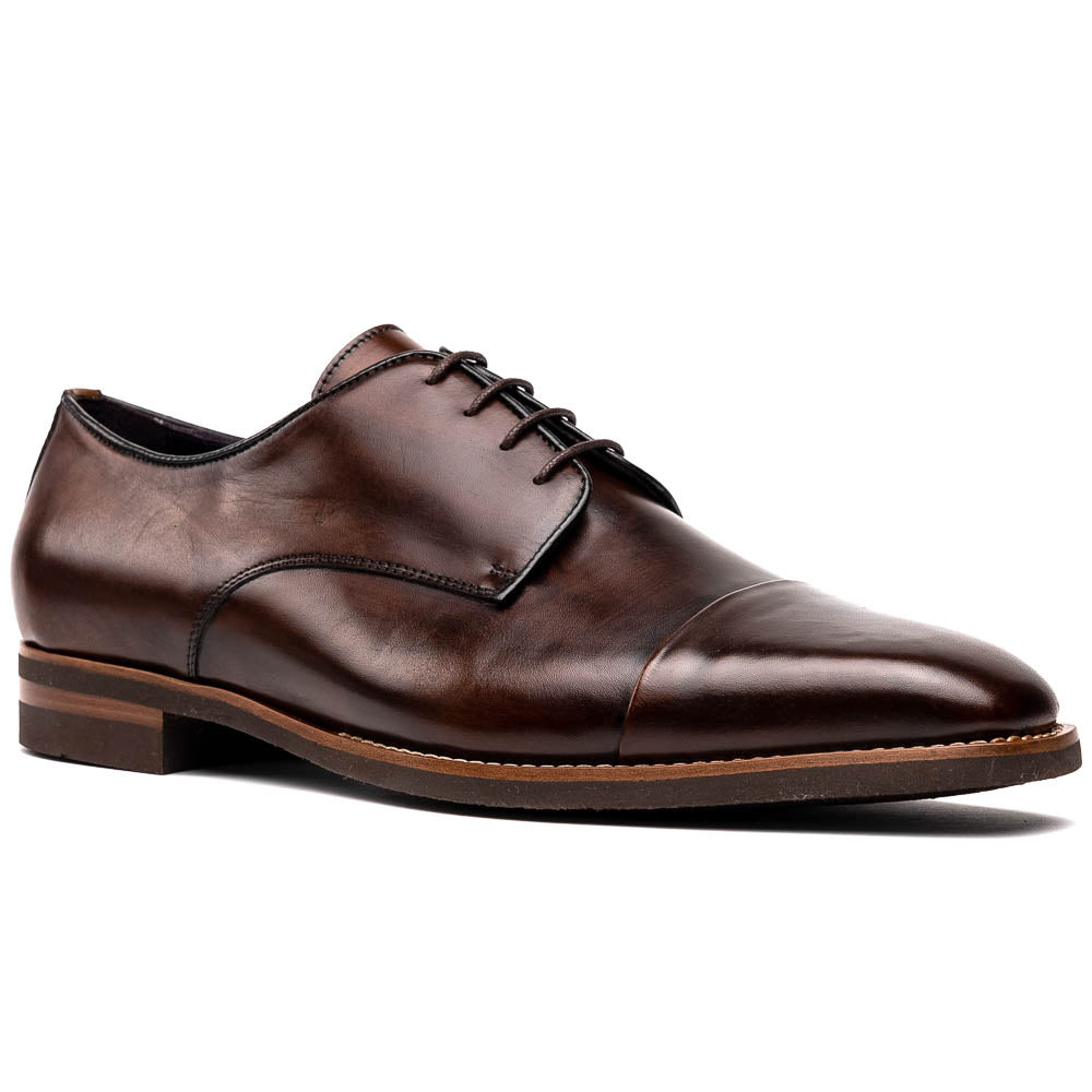 Enzo Italian Calfskin Cap Toe Oxfords | Chestnut