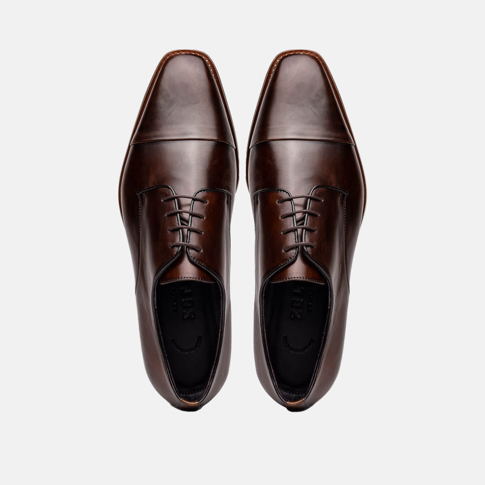 Enzo Italian Calfskin Cap Toe Oxfords | Chestnut