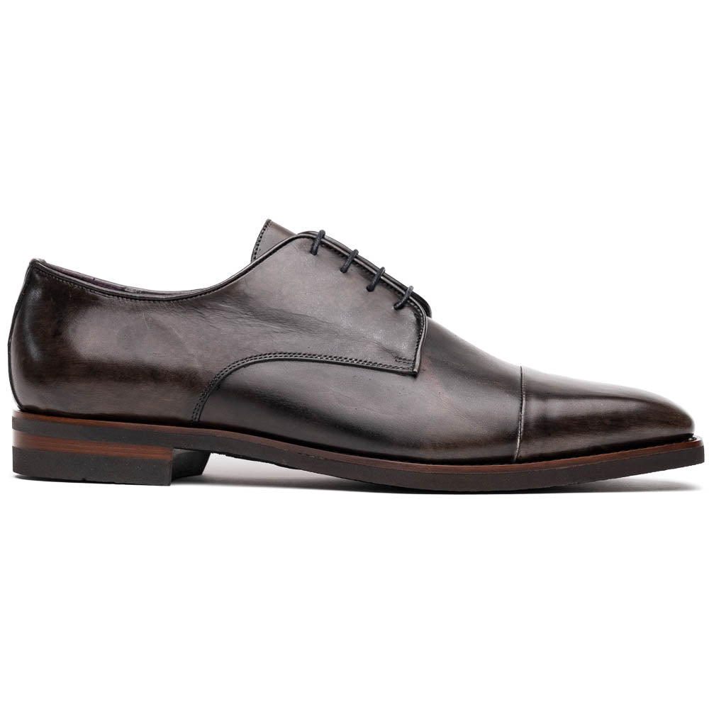 Enzo Italian Calfskin Cap Toe Oxfords | Burnished Black