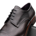 Enzo Italian Calfskin Cap Toe Oxfords | Burnished Black