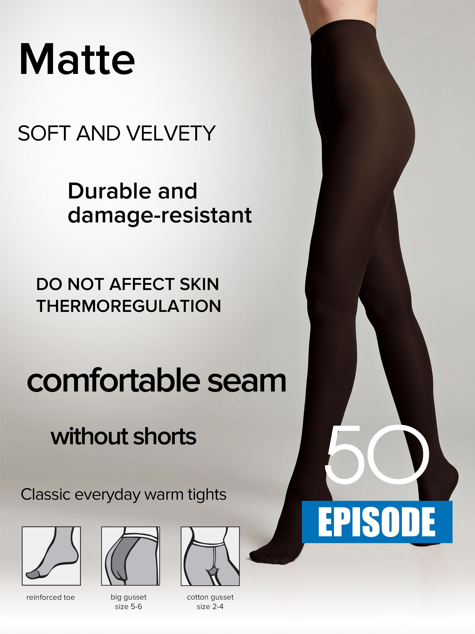 Conte Episode Tights 50 Den | Microfibra Matte Opaque