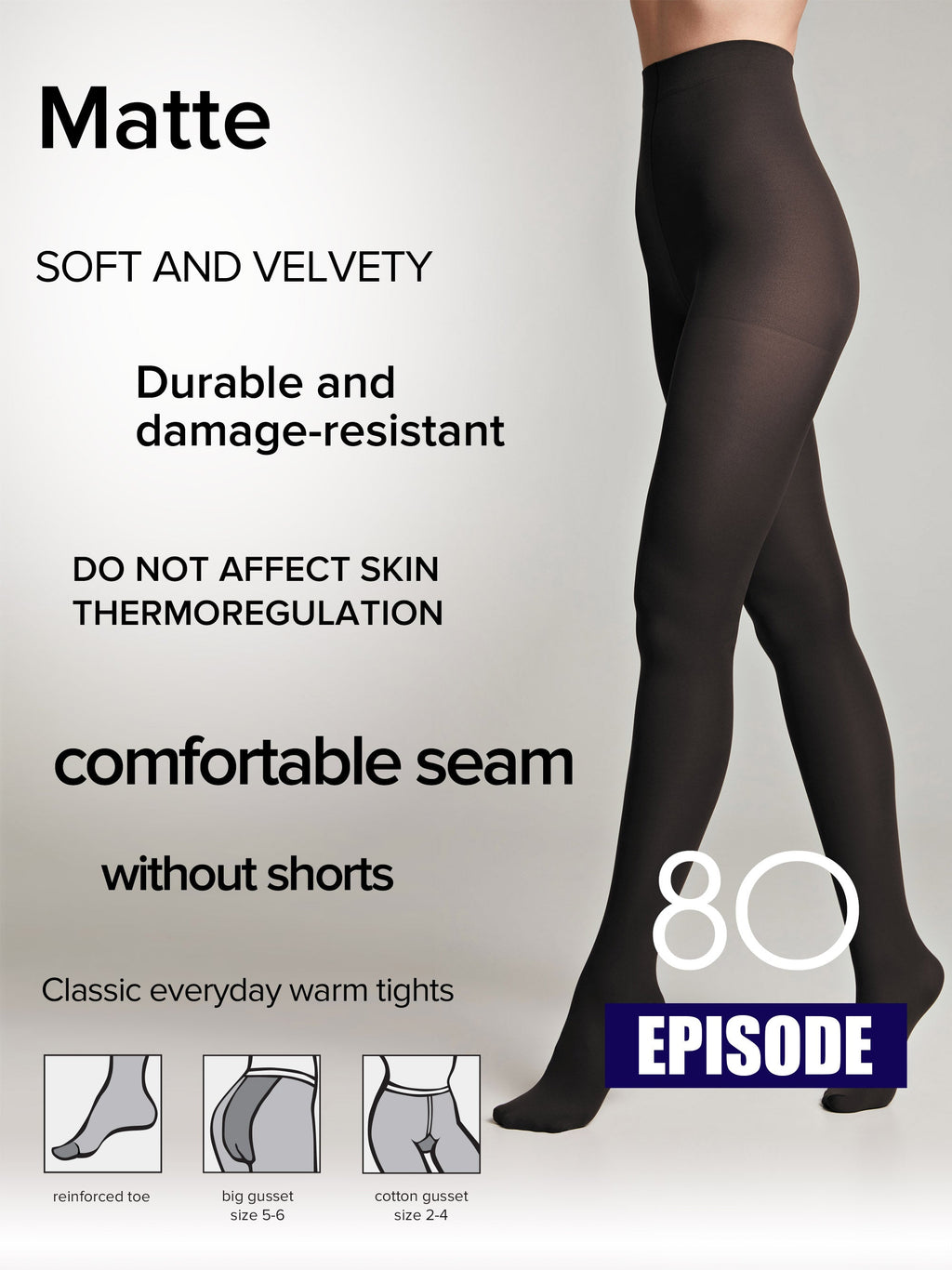 Conte Episode Tights 80 Den | Microfibra Matte Opaque
