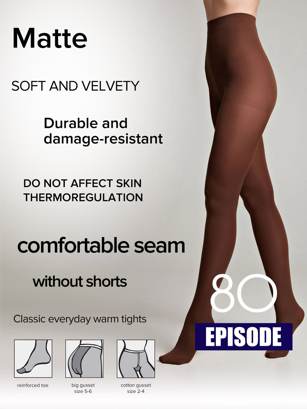 Conte Episode Tights 80 Den | Microfibra Matte Opaque