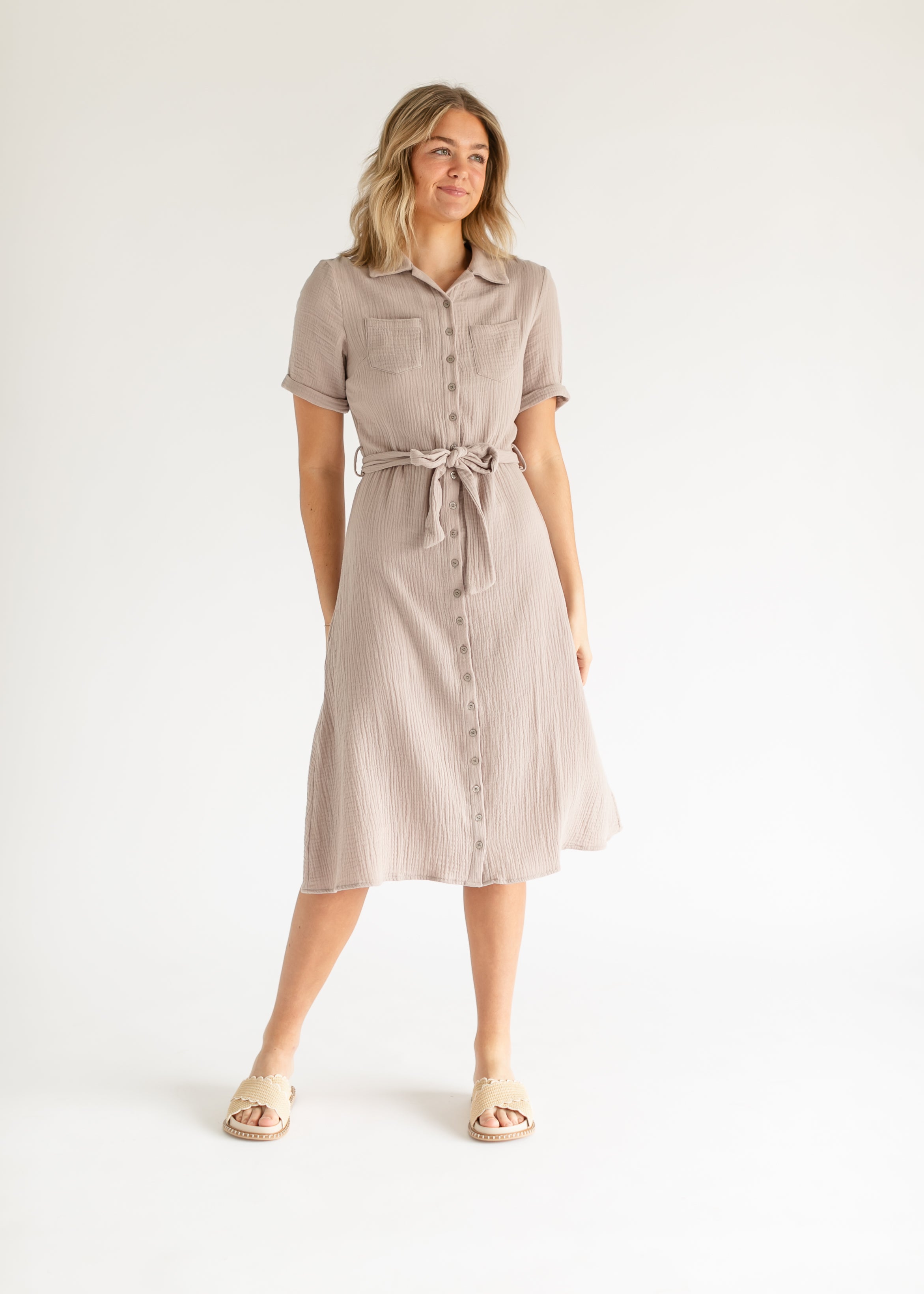 Essential Gauze Shirt Dress