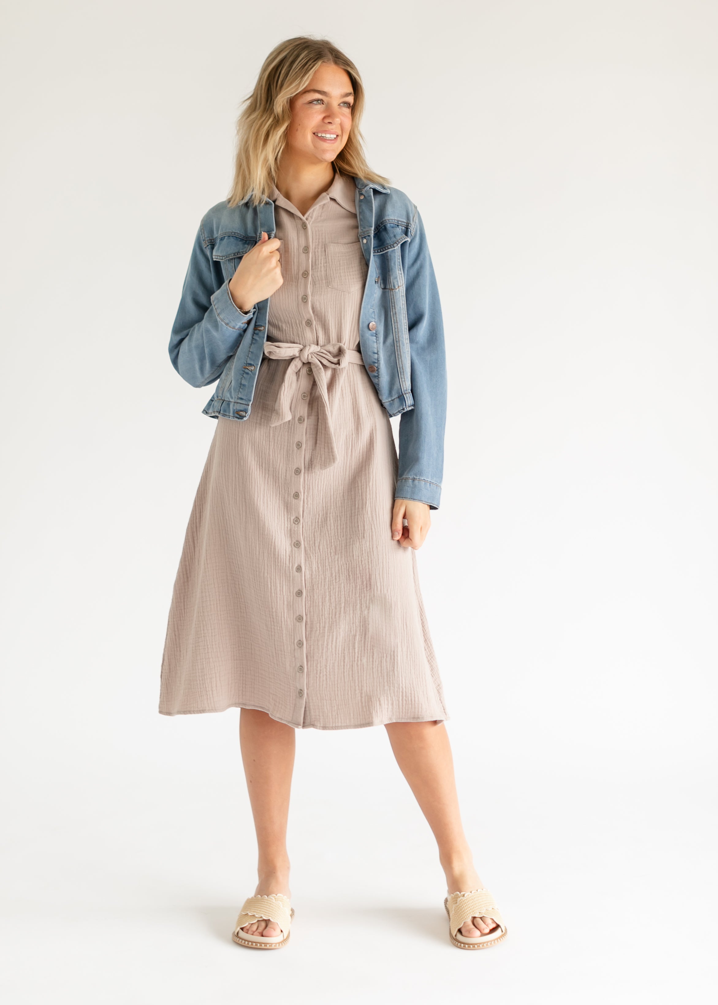 Essential Gauze Shirt Dress