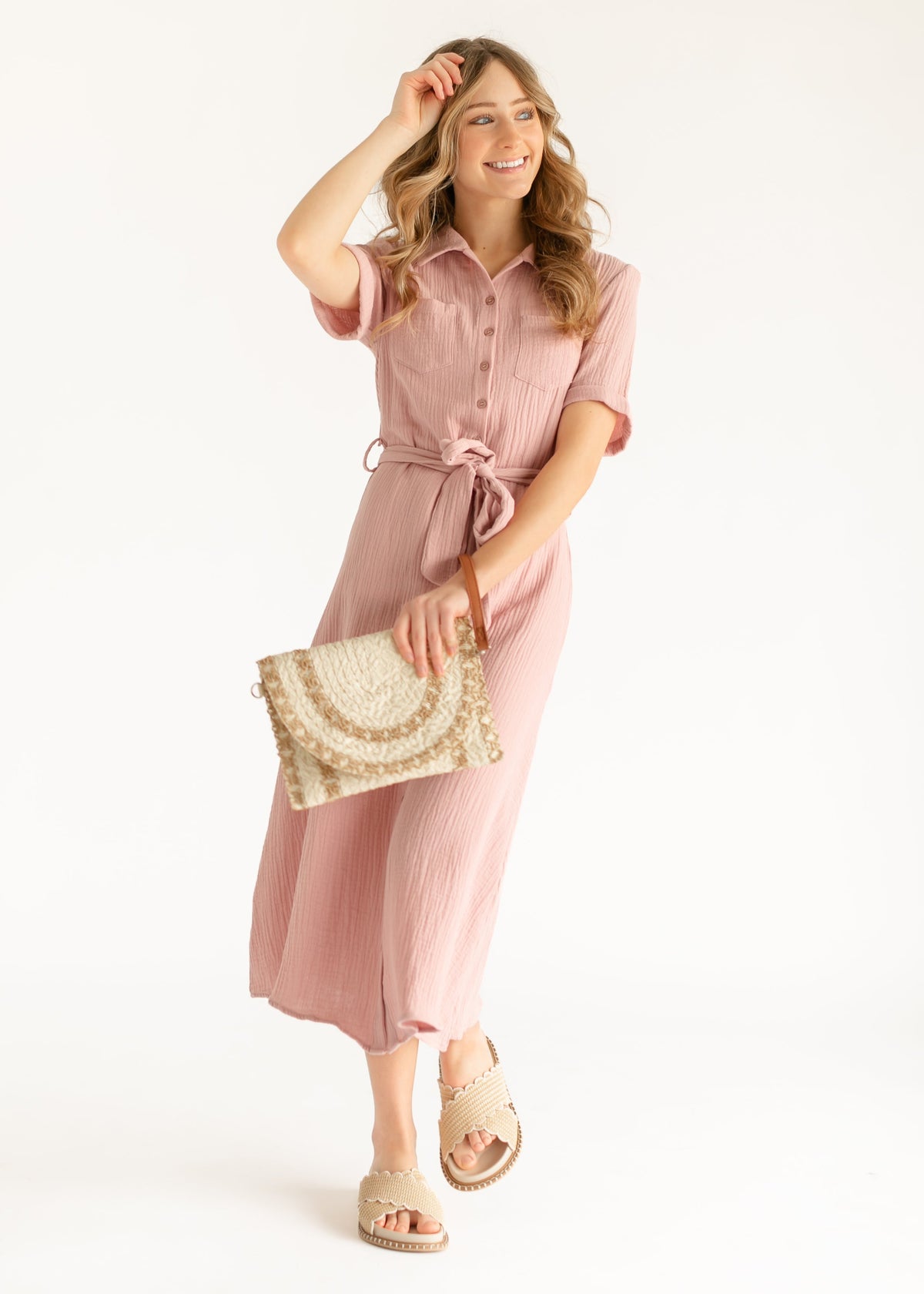 Essential Gauze Shirt Dress