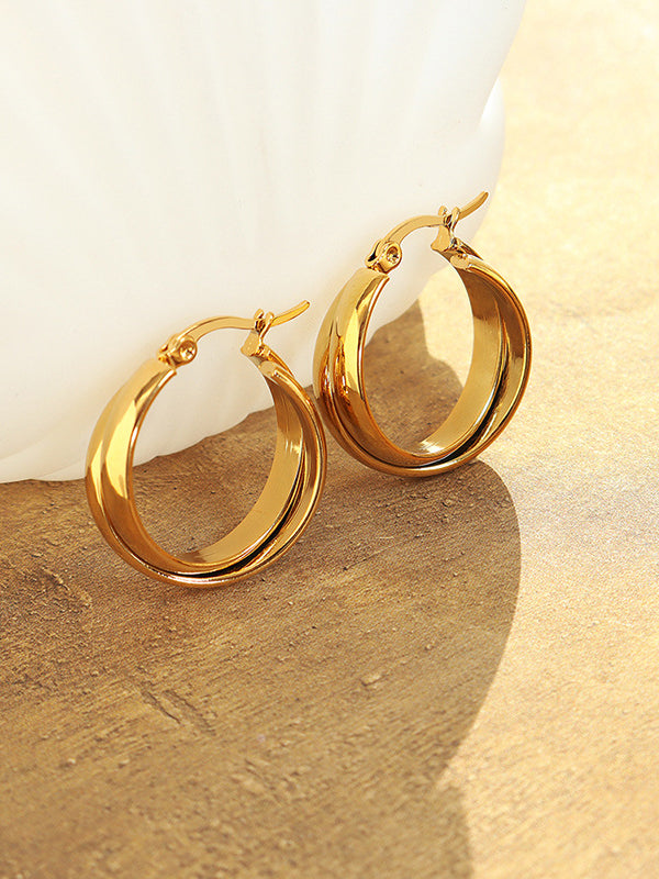 Gold-Plated Titanium Steel Huggie Earrings