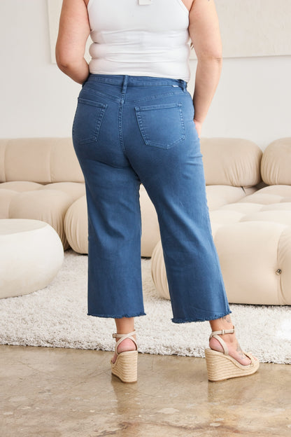 Crop Chloe Tummy Control High Waist Raw Hem Jeans