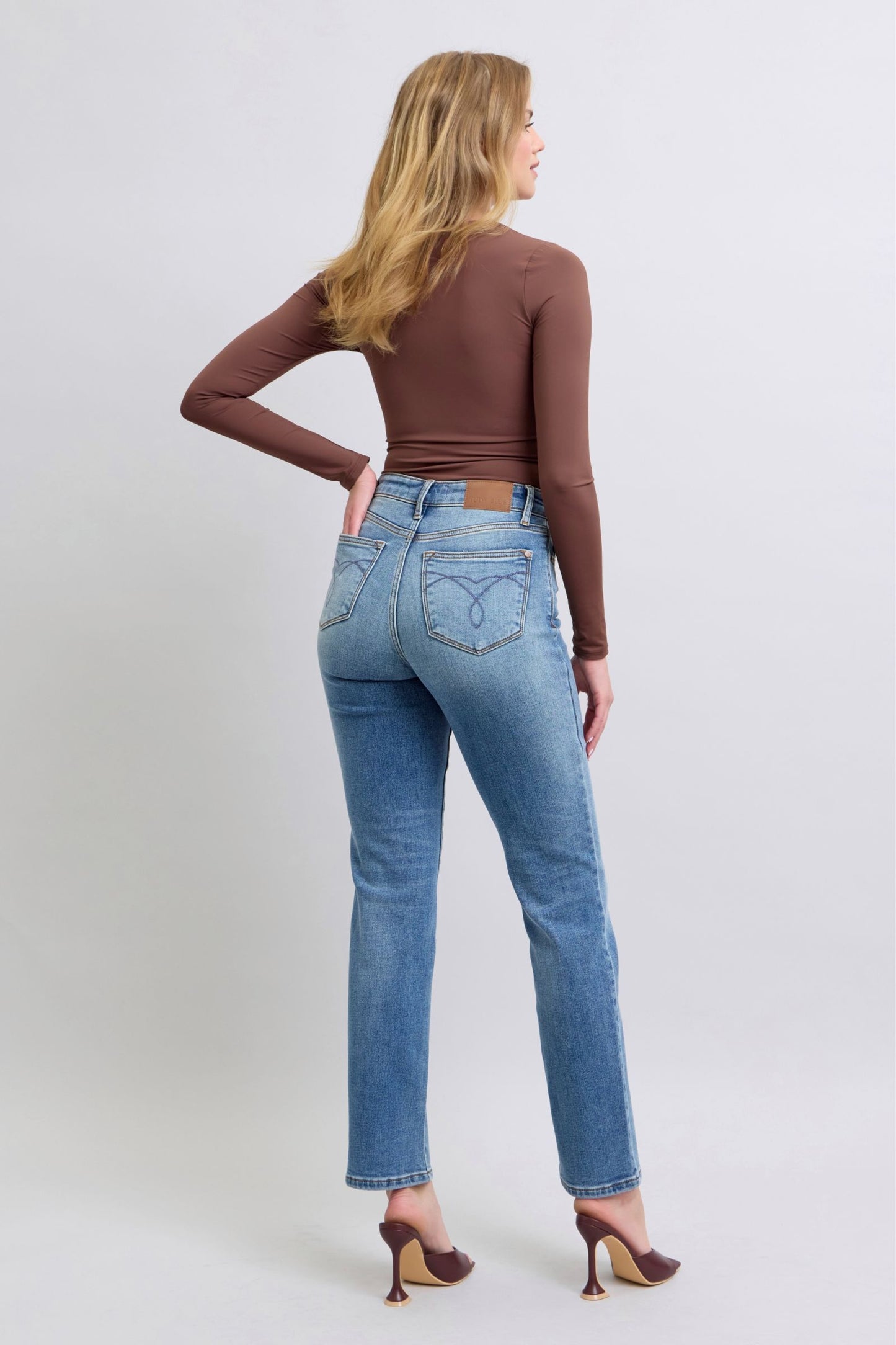 Vintage Wash Thermal Straight Jeans