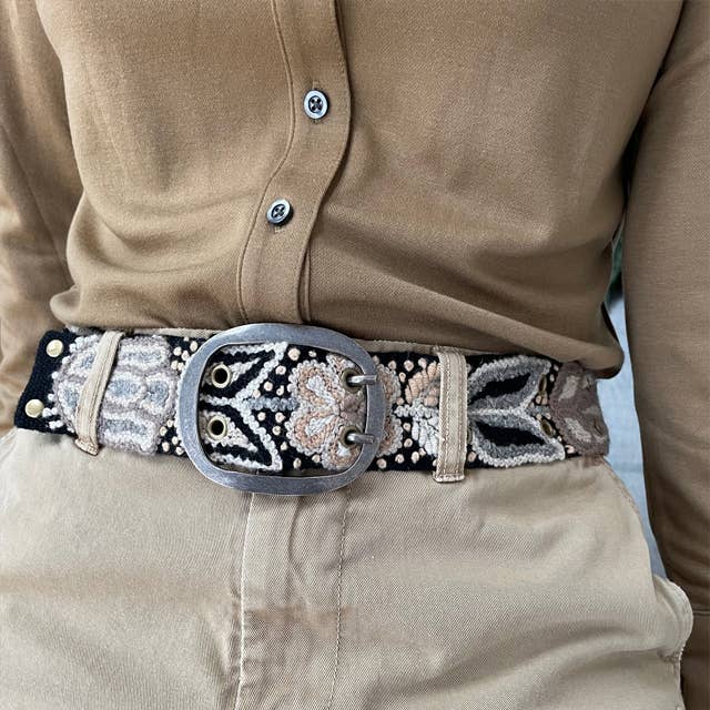 Wildroot Artisan Embroidered Belt | Black