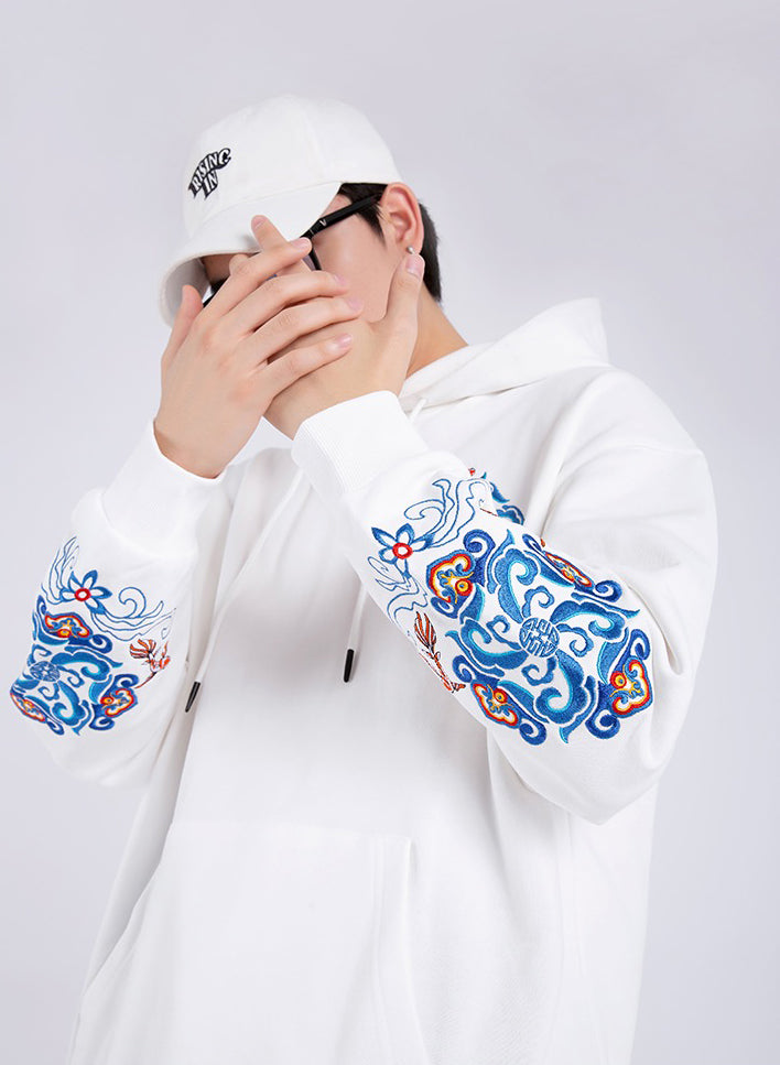 Fish Art Embroidery Hoodie | KH9201