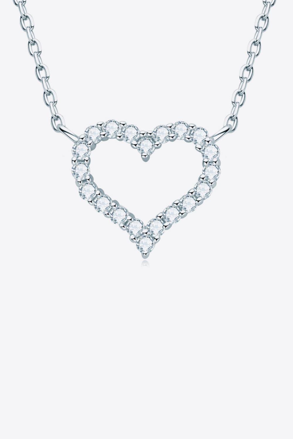 Heart Moissanite Silver Necklace