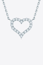 Heart Moissanite Silver Necklace