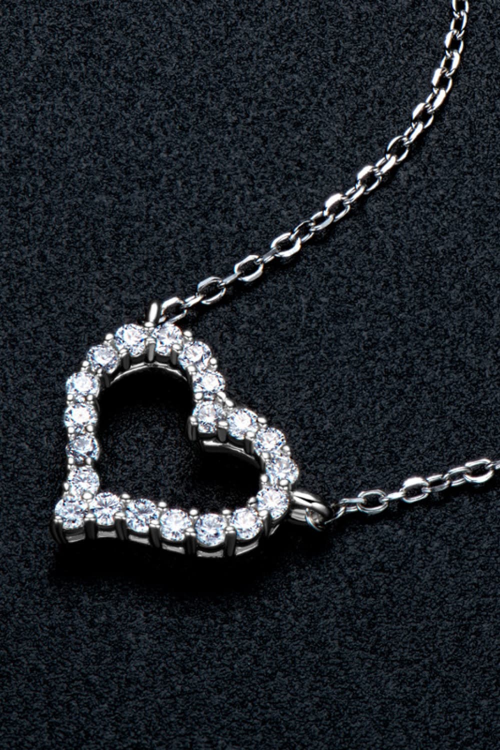 Heart Moissanite Silver Necklace