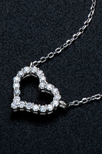 Heart Moissanite Silver Necklace