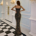 Theodora V-Neck Sequin Gown