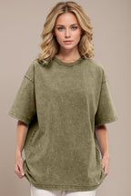 Washed 1/2 Sleeve T-Shirt