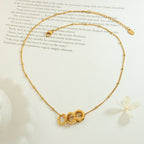 Three Shapes Inlaid Zircon Pendant Necklace